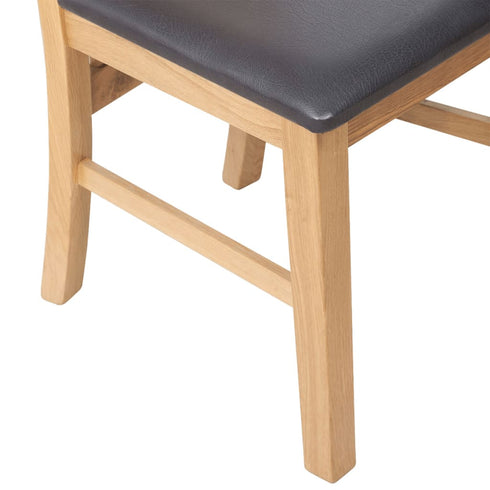 Swen Studio -  Dining Chairs 6 pcs Solid Oak Wood and Faux Leather